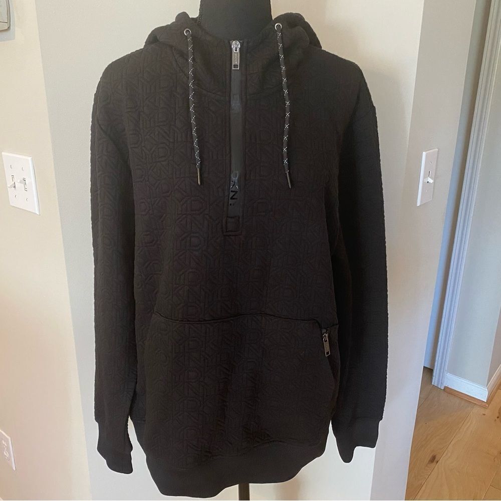 DKNY Black Vintage Hoodie Sweatshirt Size Medium Y2K